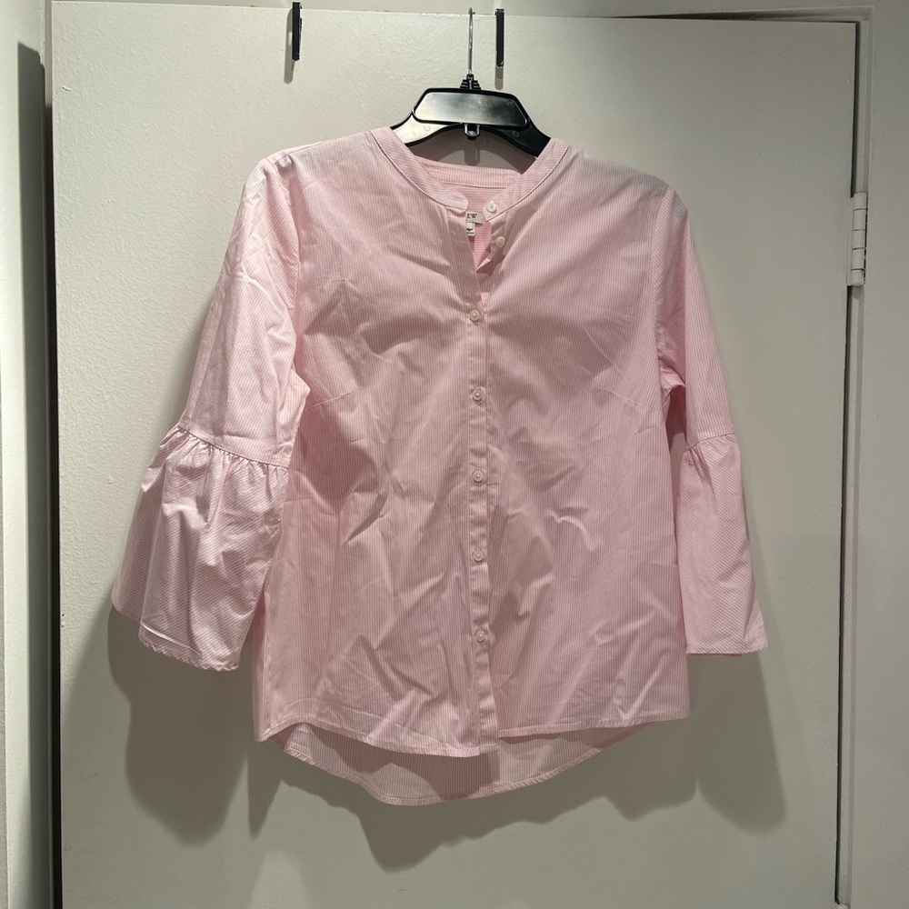 J Crew poplin bell-sleeve top